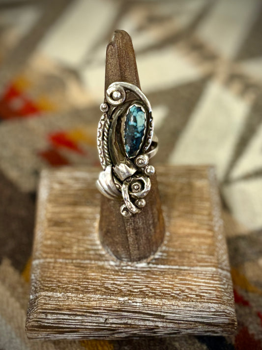 Intricate Dark Turquoise and Bear Claw Ring