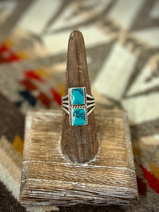 Stacked Square Turquoise Ring
