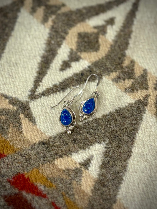 Small Blue Dangling Earrings