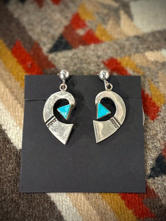 Turquoise Swirl Clip On Earrings