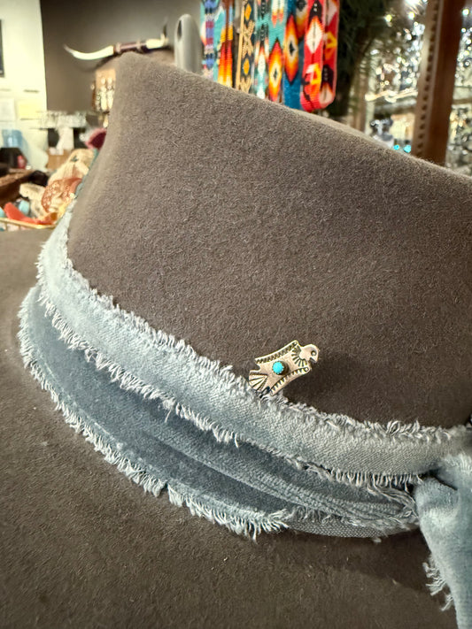 Hat Pin- Turquoise Zuni Seahawk Sterling Silver