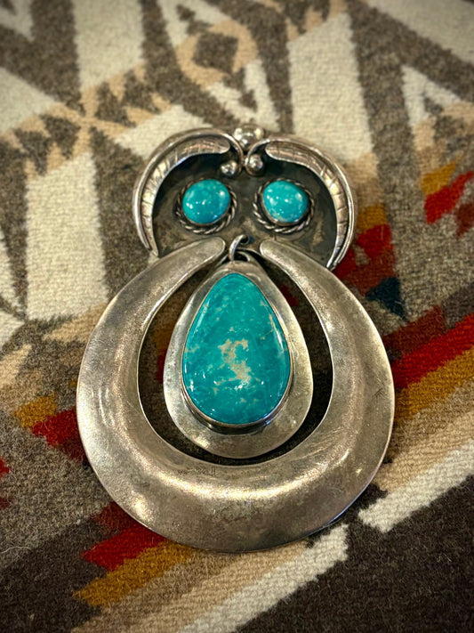 Large Turquoise and Sterling Pendant