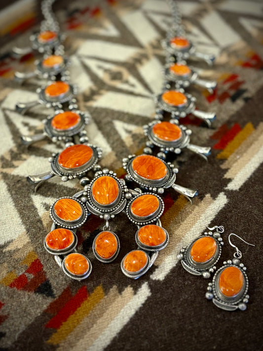 Spiny Oyster Squash Blossom and Earrings- Tom Lewis