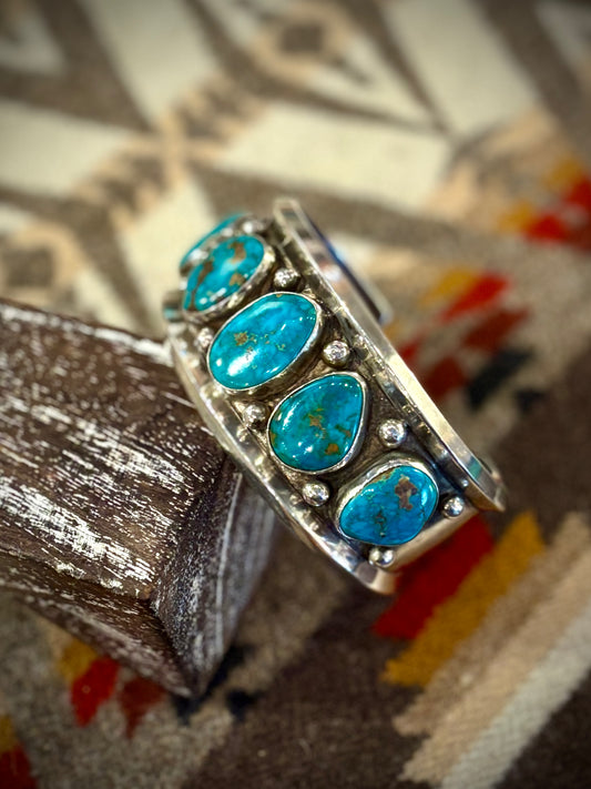 Vintage Five Stone Turquoise Cuff- Billy John Hoskie