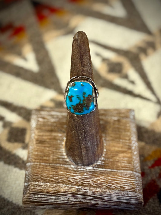 Bright Blue Square Turquoise Ring