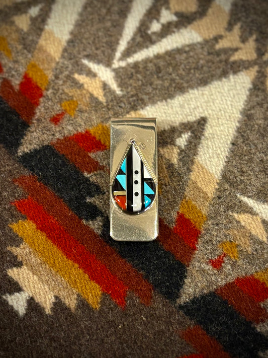 Zuni Teardrop Inlay Money Clip