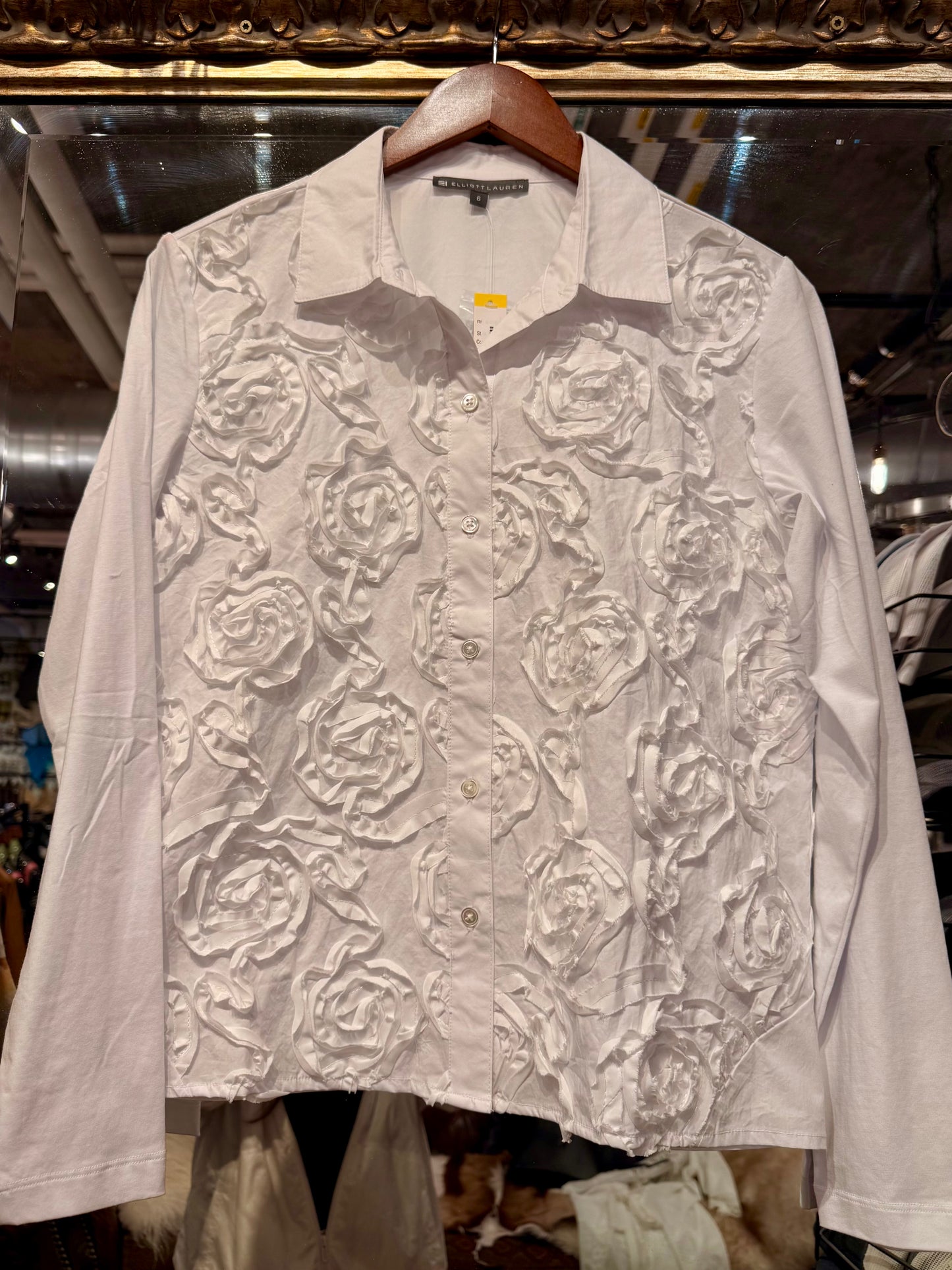 Elliott Lauren- White Long Sleeve Blouse