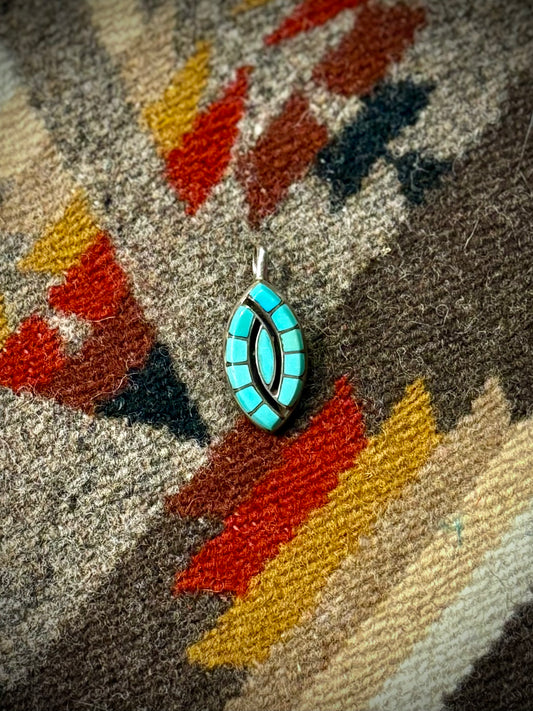 Oval Turquoise Inlay Pendant