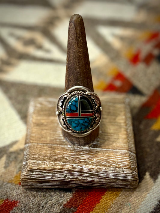Mens Turquoise Inlay Ring