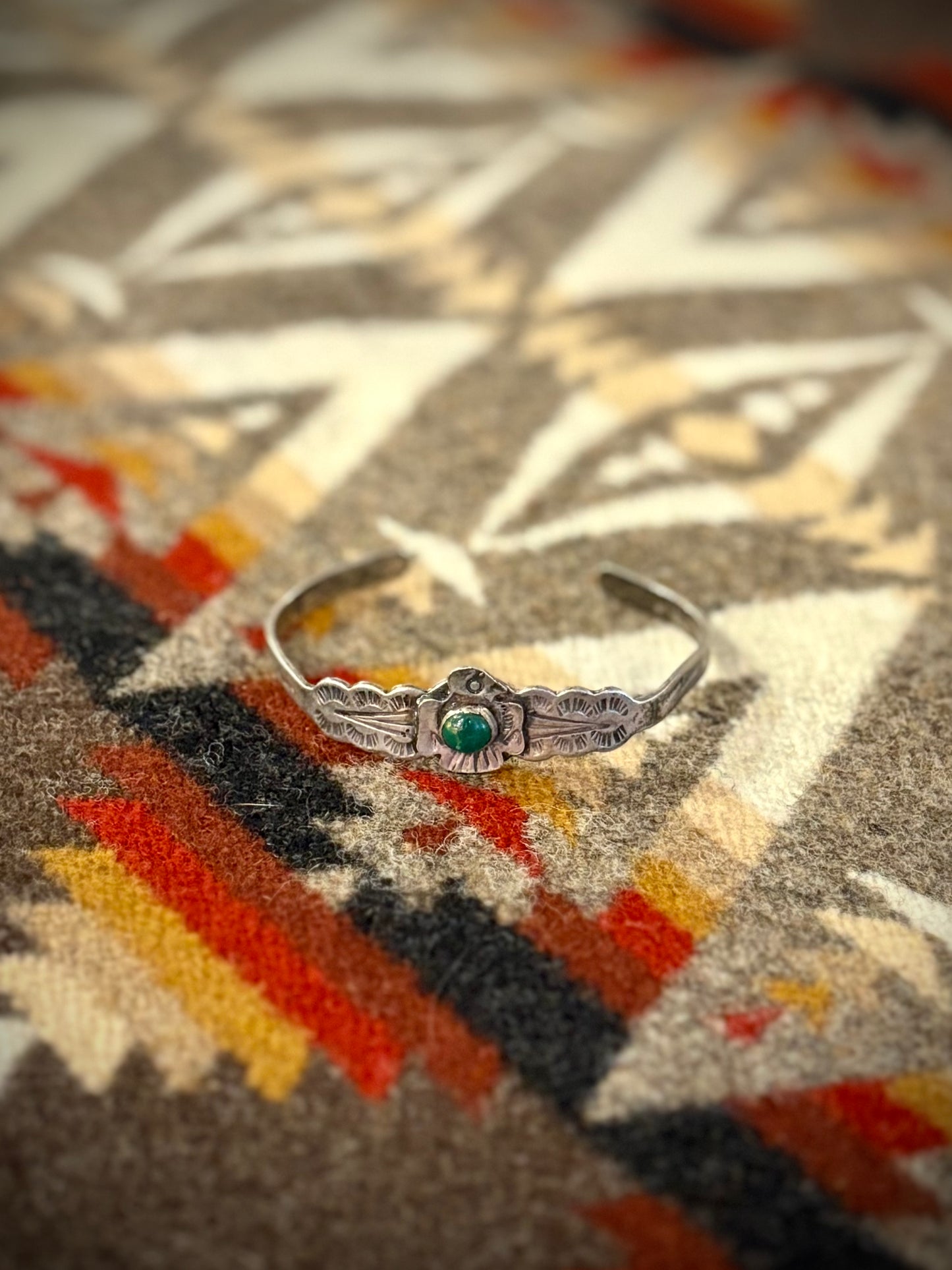 Green Turquoise Thunderbird Baby Cuff