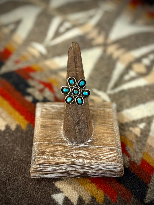 Vintage Turquoise Flower Ring