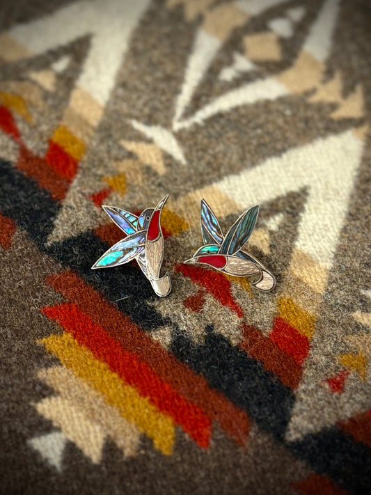 Multi-Stone Hummingbird Earrings