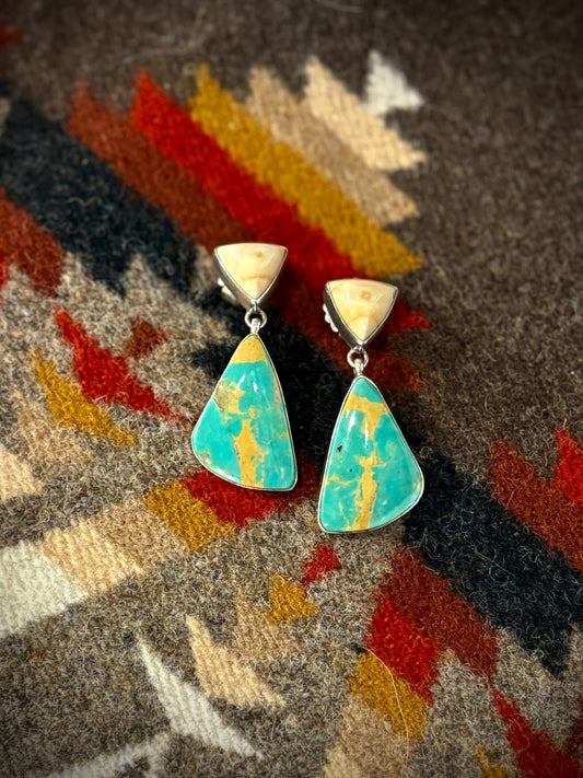 Nice Turquoise Triangle Dangling Earrings