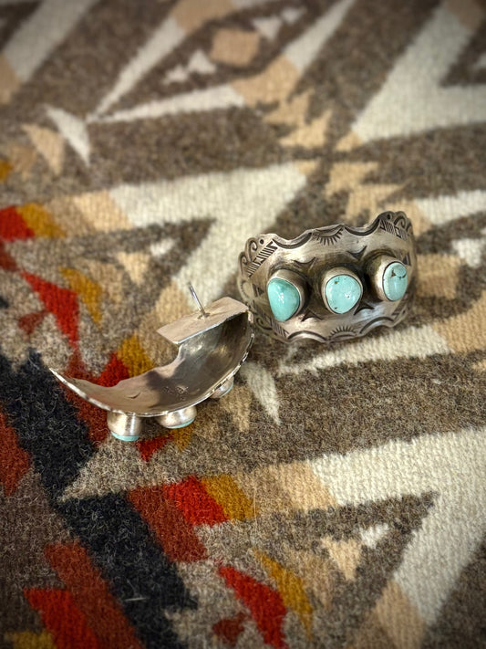 Dry Creek Turquoise Concho Earrings