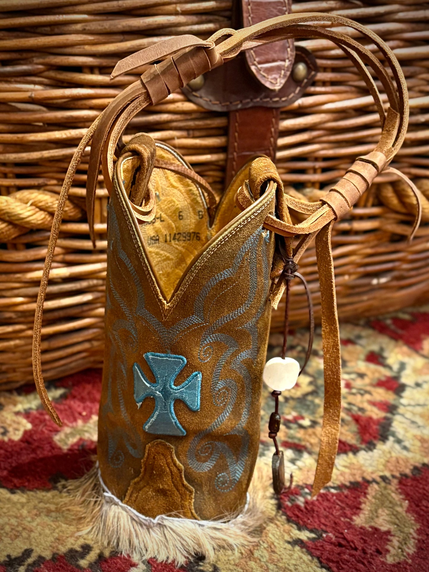 Cowboy Boot Wine Tote- Trulli Leathers