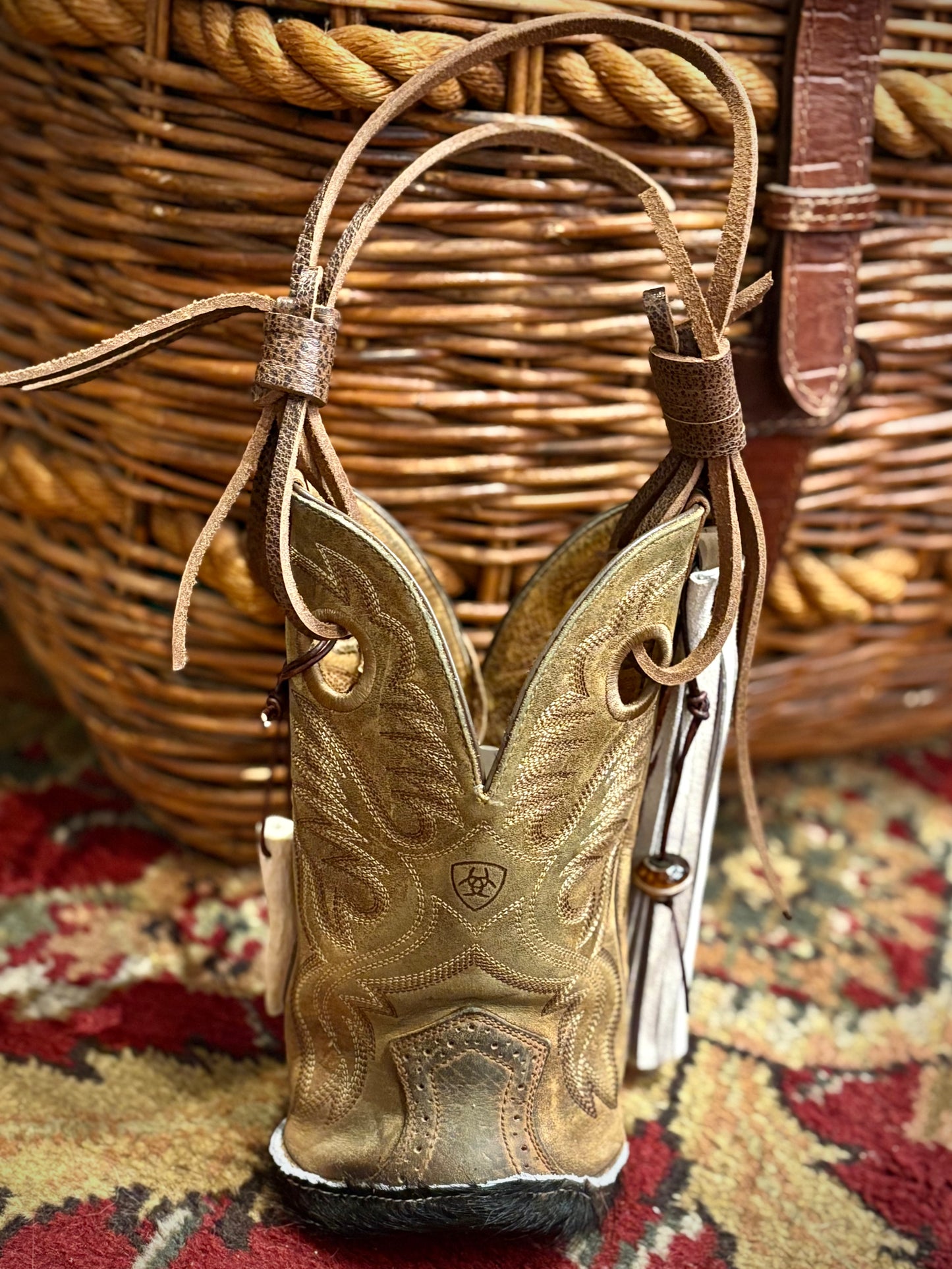 Cowboy Boot Wine Tote- Trulli Leathers