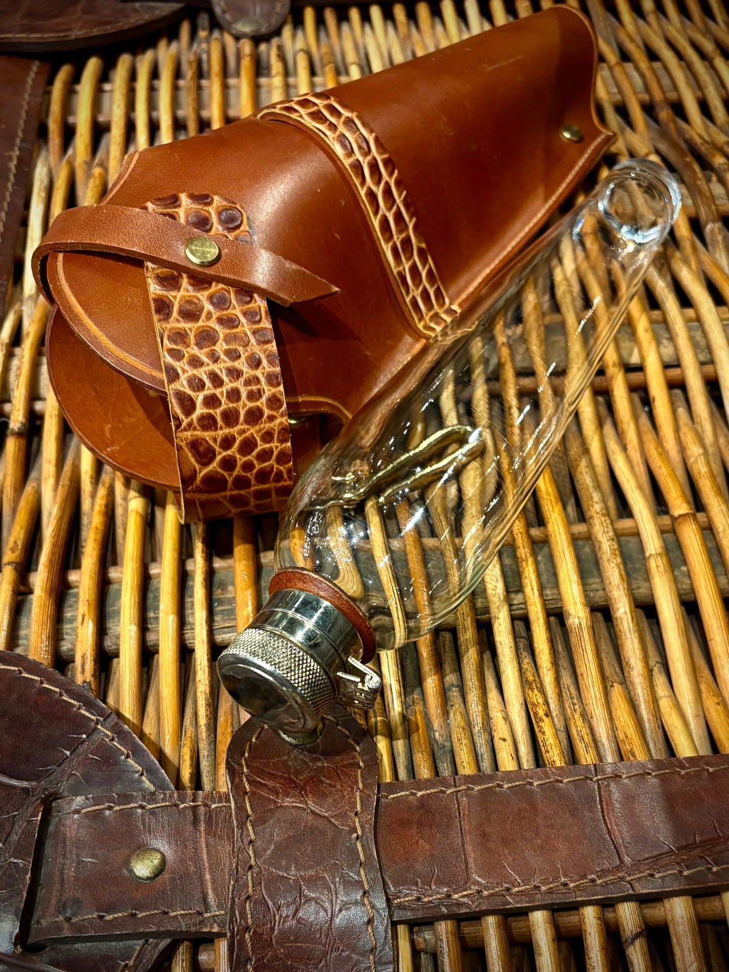 Vintage Hunting Flask and Case- Trulli Leathers