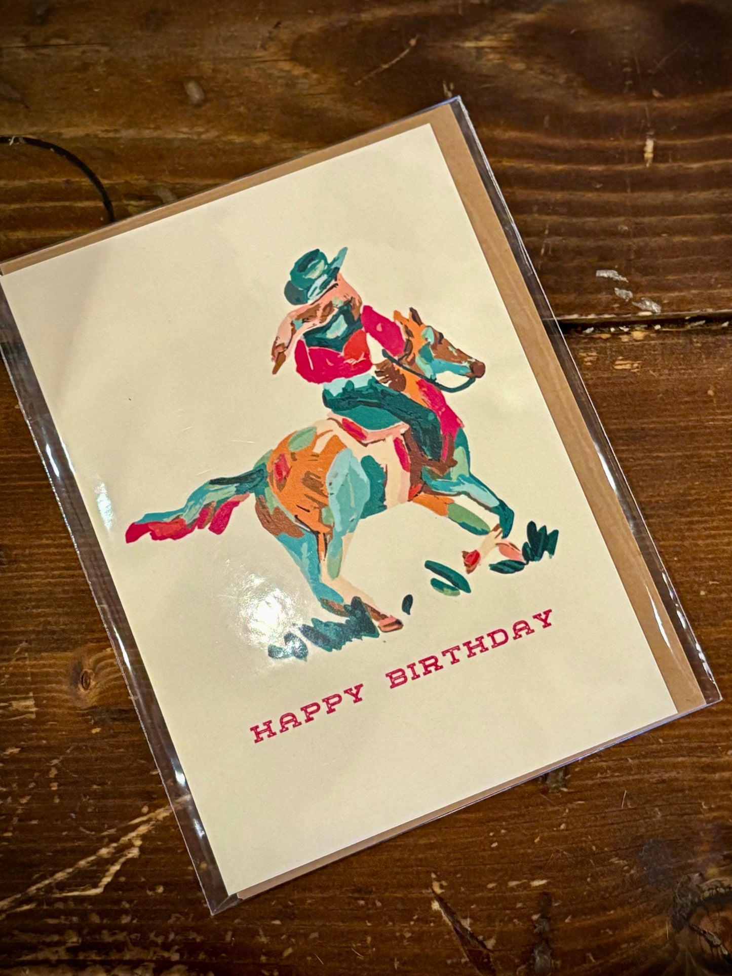 Happy Birthday Colorful Cowgirl Card