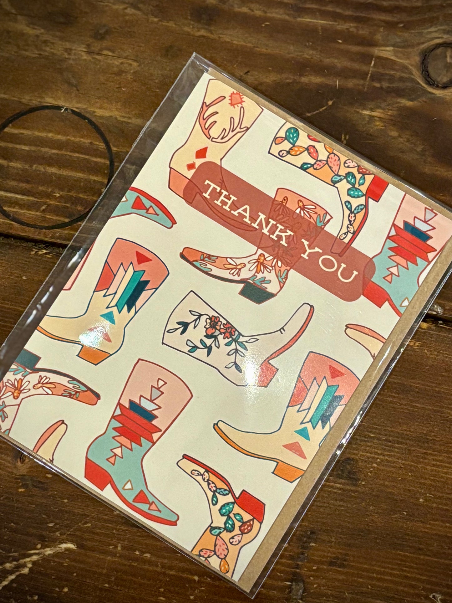 Cowboy Boots Thank You Card