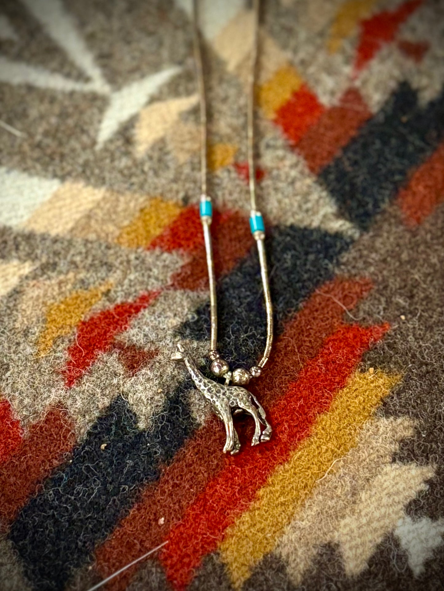 Sterling and Turquoise Giraffe Necklace