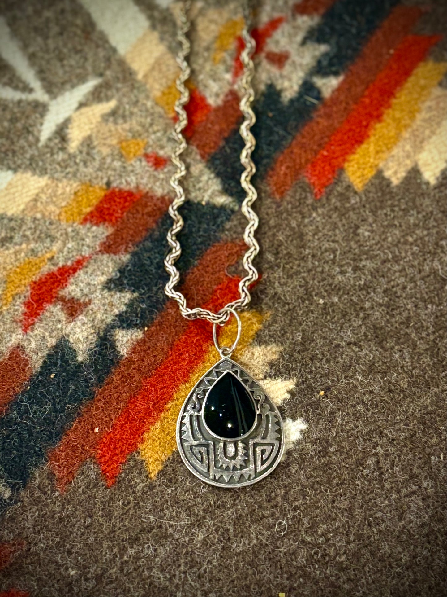 Unique Onyx Pendant and Chain