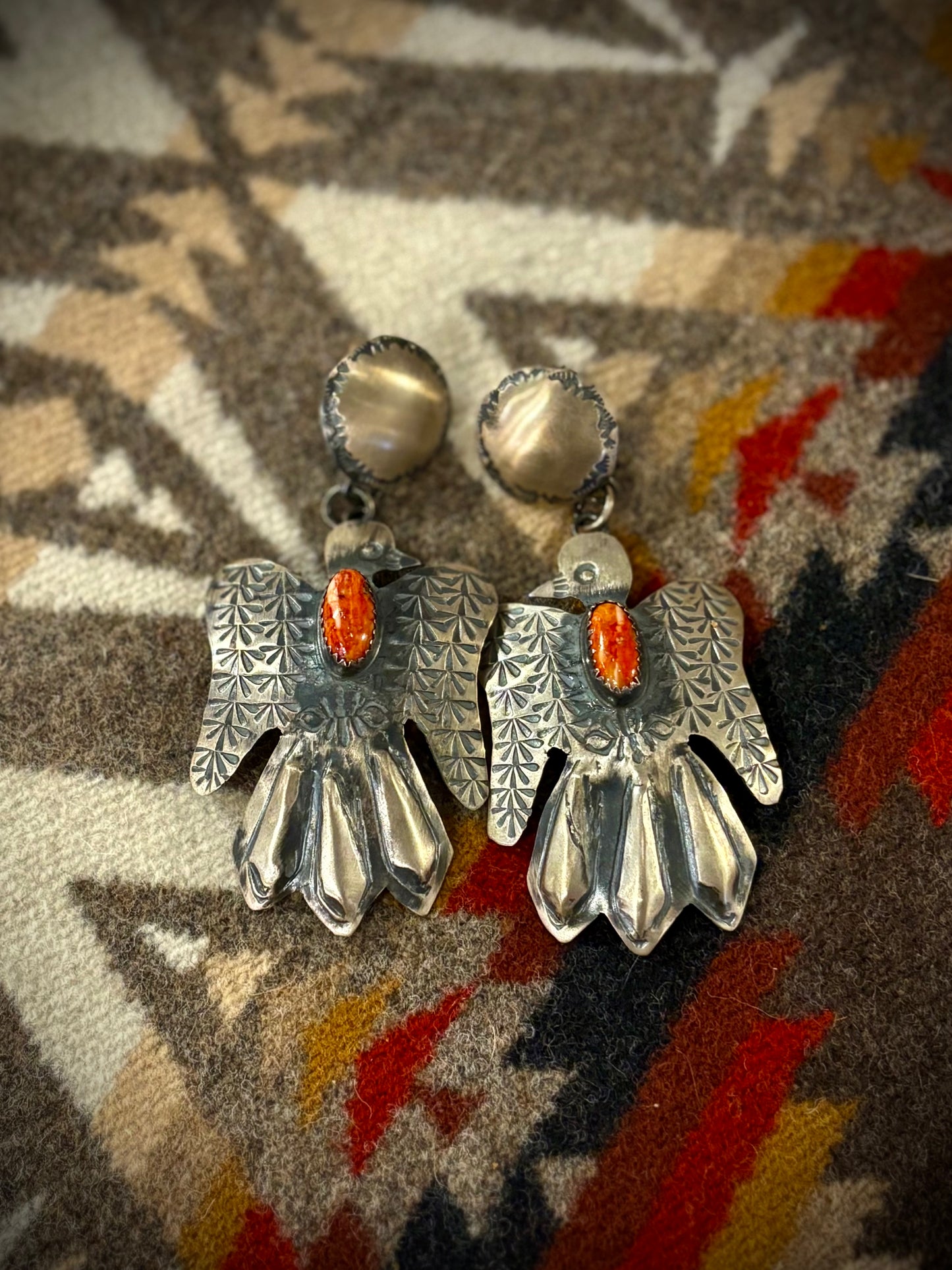 Spiny Oyster Eagle Earrings