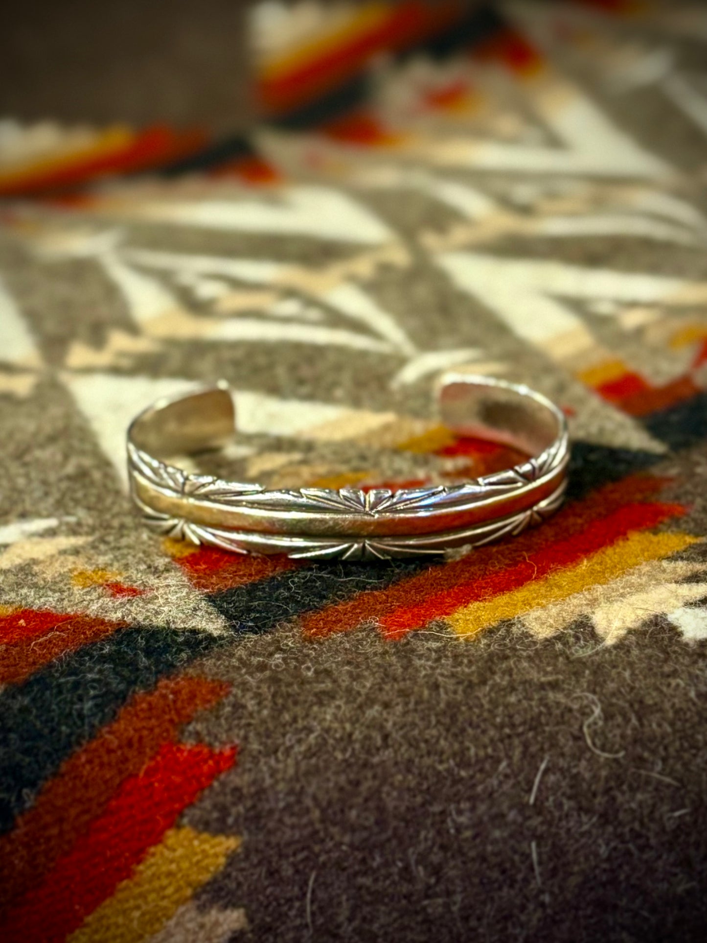 14k Gold and Sterling Navajo Cuff- Victor Hicks