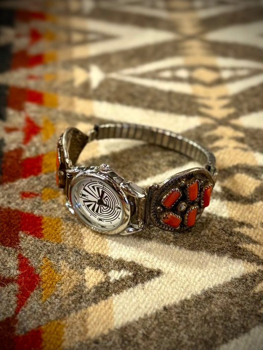 Navajo Mediterranean Coral Watch Band
