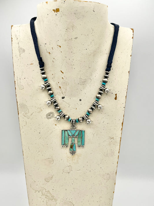 Necklace- Turquoise Thunderbird Inlay