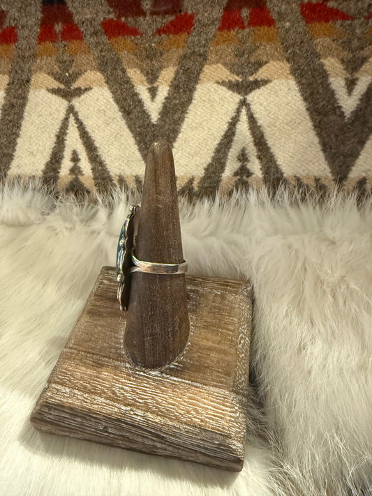 Ring- Vintage Navajo Malachite and Sterling Silver