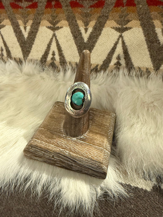 Ring- Vintage Navajo Turquoise and Sterling Silver