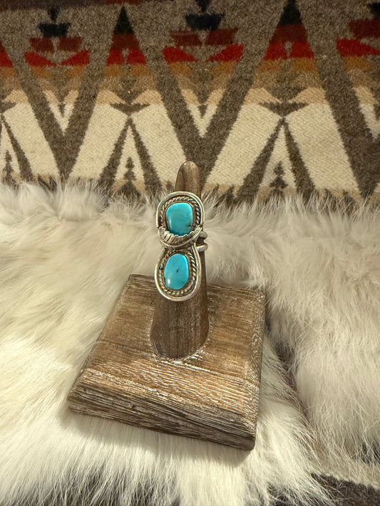 Ring- Vintage Navajo Turquoise and Sterling Silver