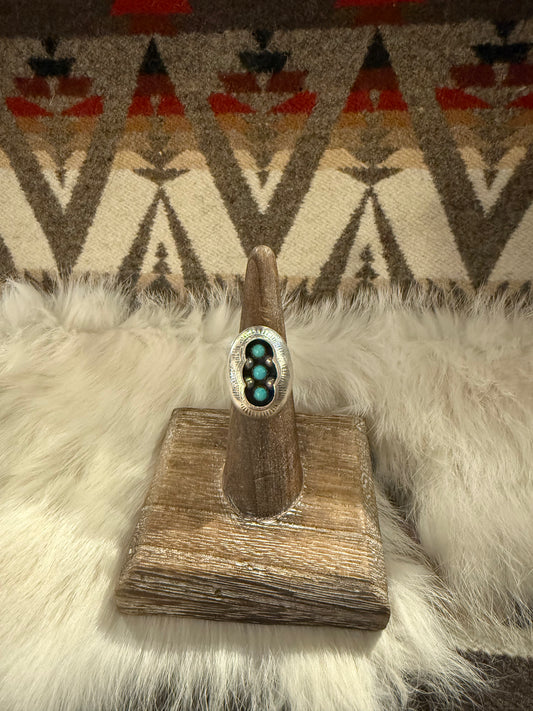 Ring- Vintage Zuni Turquoise and Sterling Silver