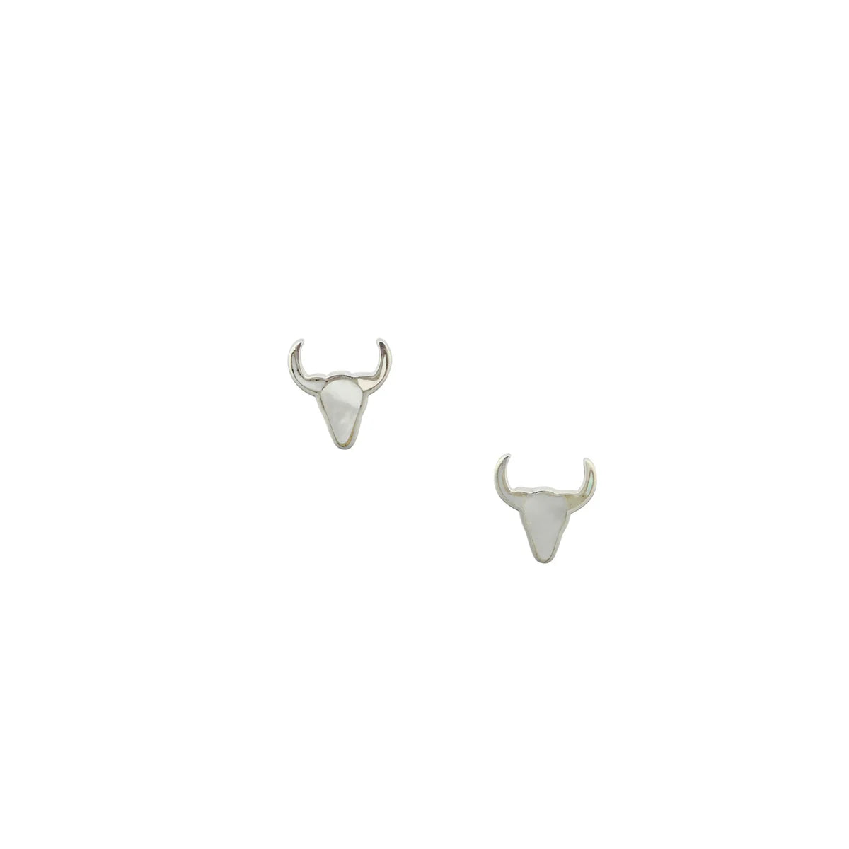 Longhorn Mother of Pearl Stud Earrings
