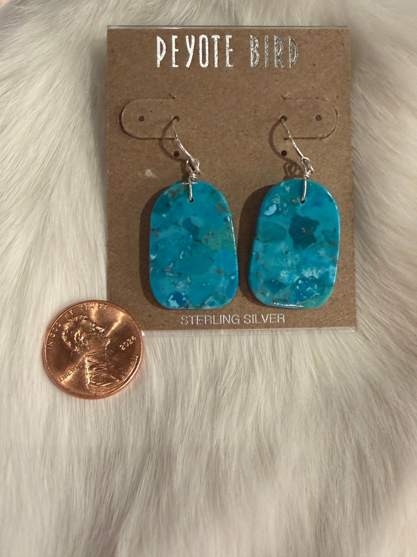 Jennifer Medina Native Turquoise Slab Earrings