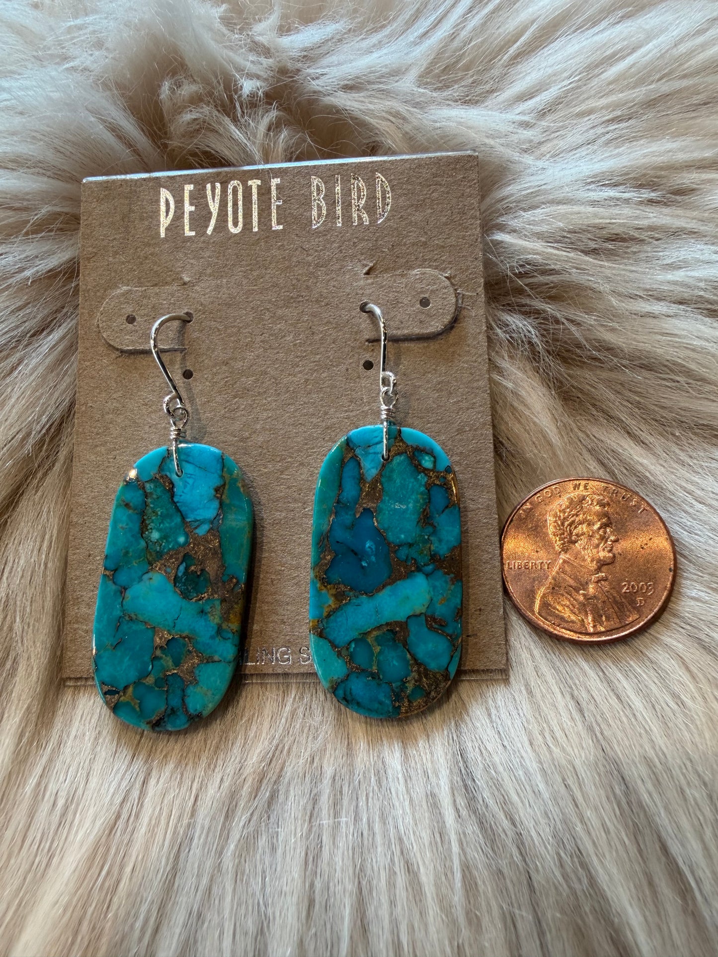 Jennifer Medina Native Turquoise Slab Earrings