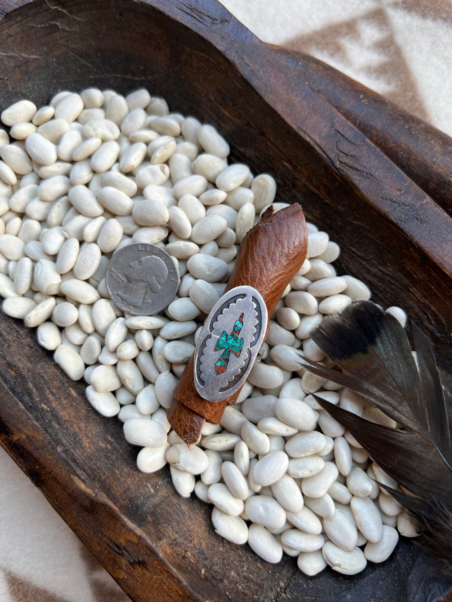 Ring- Sterling Silver with Turquoise Inlay Bird
