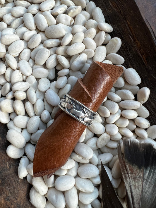 Elk Engraved, Sterling Silver Men's Ring