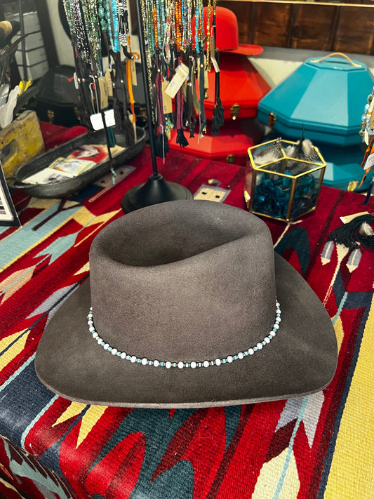 Pastel Purple Pearl Turquoise Bead Hat Band