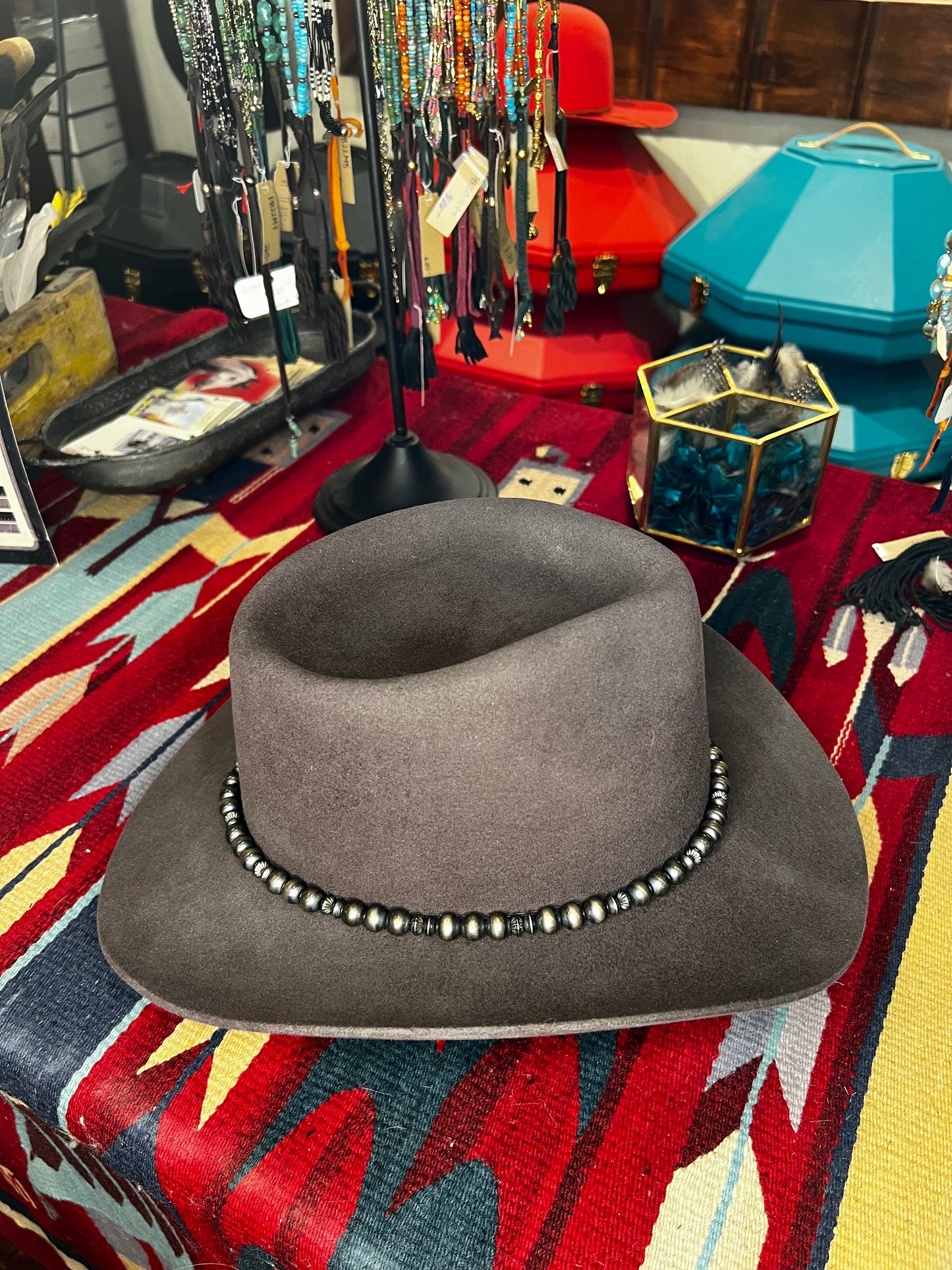 Navajo Pearl Sterling Hat Band