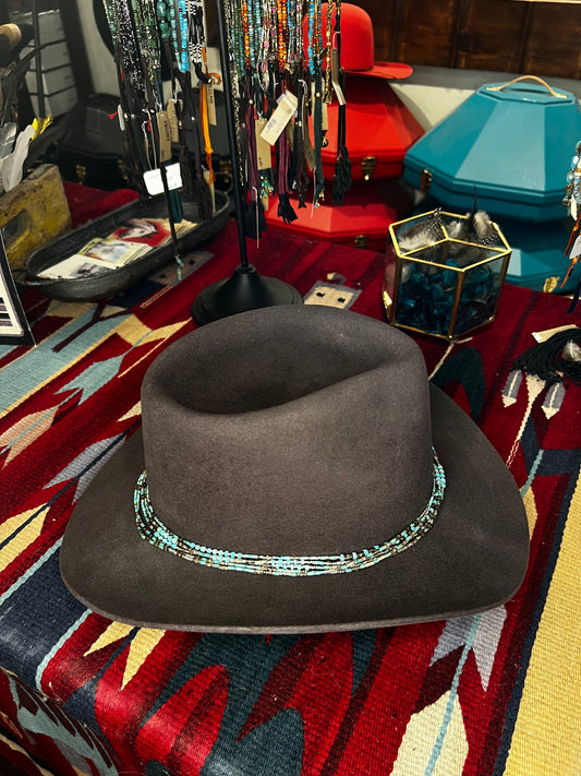 Multi Strand Turquoise Sterling Bead Hat Band