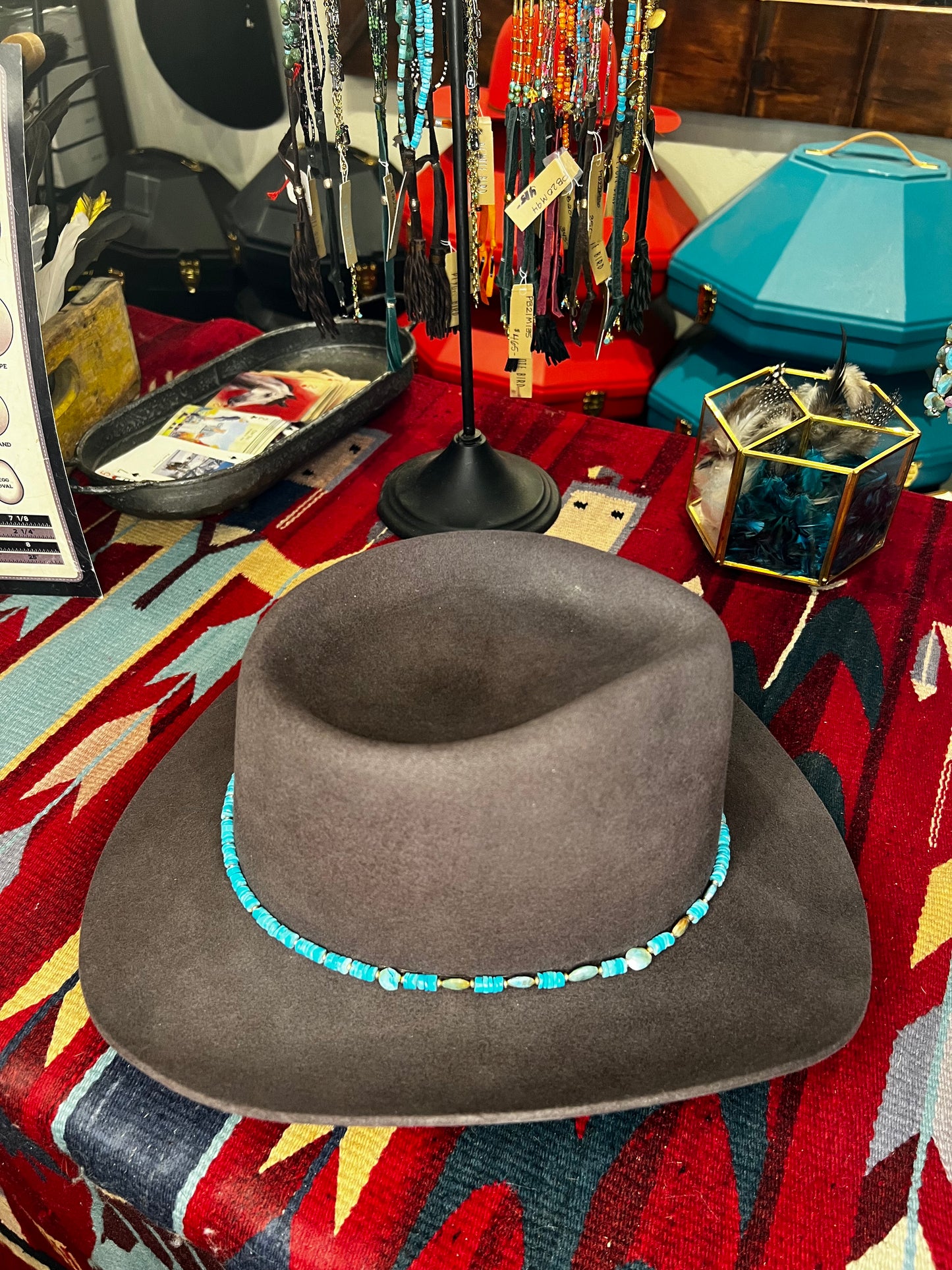 Disc Flat Turquoise Bead Hat Band