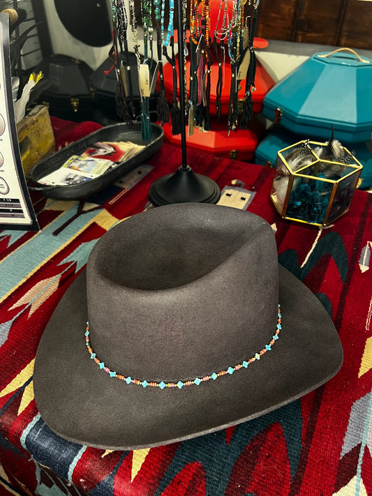 Pink Opal Turquoise Bead Hat Band