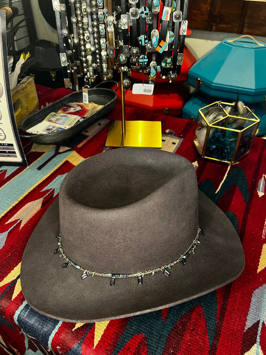 Gold Dangle Beaded Hat Band