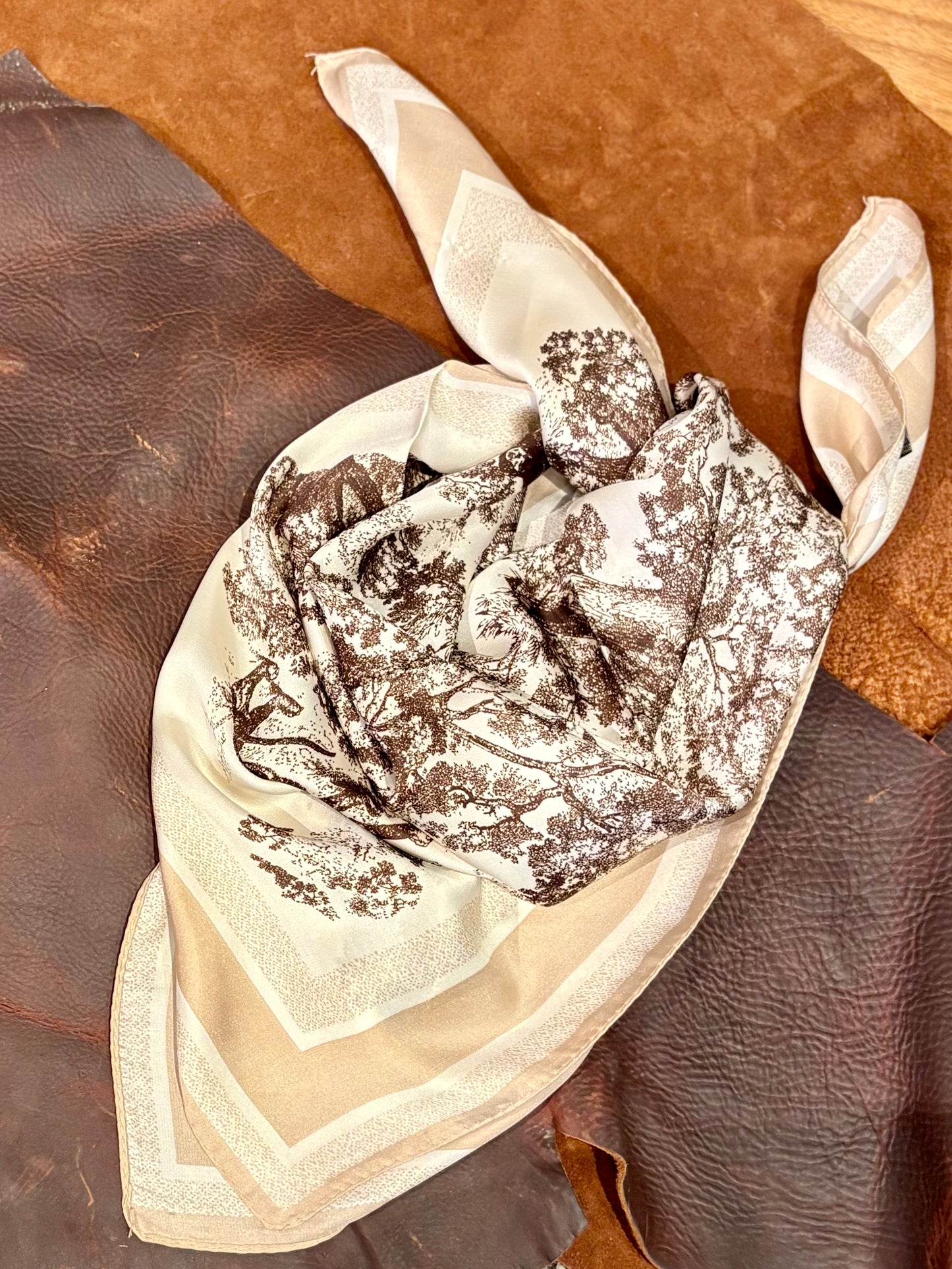 Silk Wild Rag - Tan Jungle