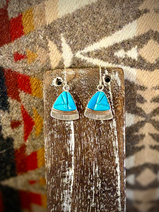 Triangle Turquoise Dangle Earrings Julius Burbank