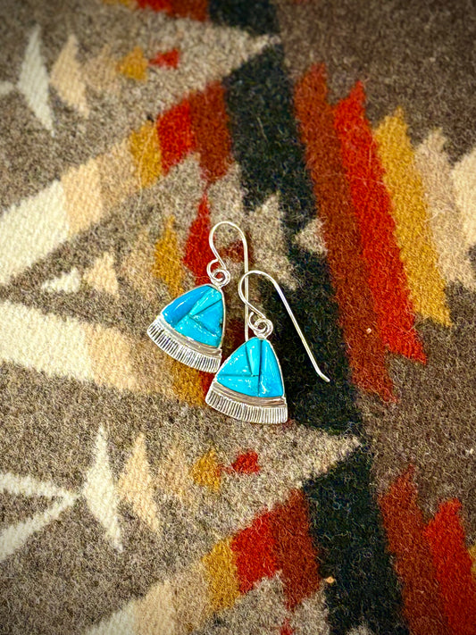 Triangle Turquoise Dangle Earrings Julius Burbank