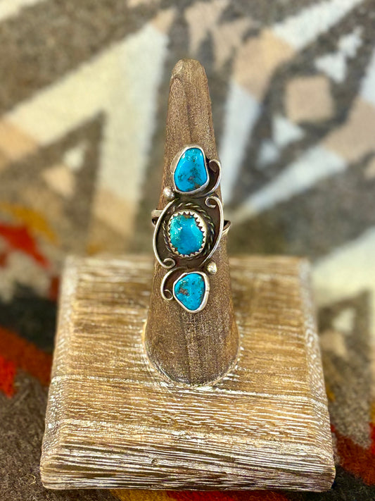 Navajo Three Turquoise Ring