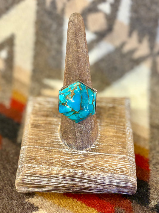 Hexagon Jay King Turquoise Ring