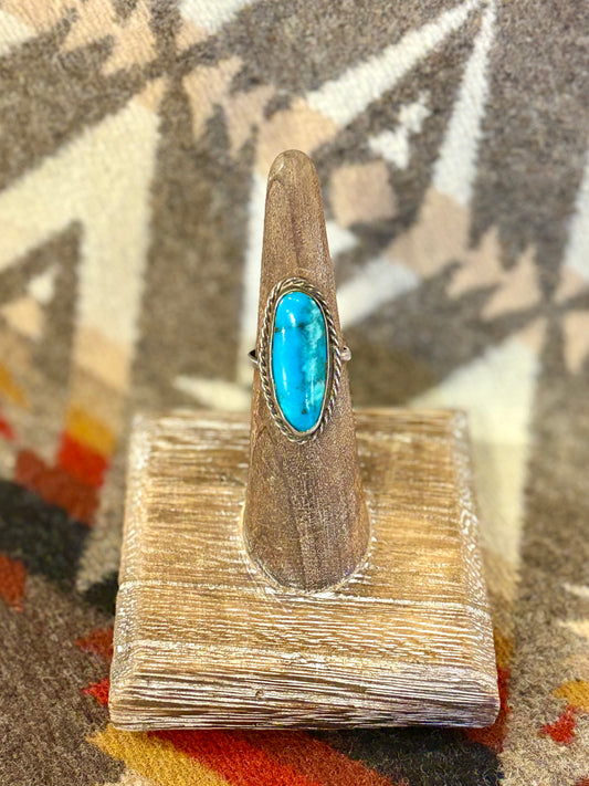 Vintage Navajo Blue Turquoise Ring